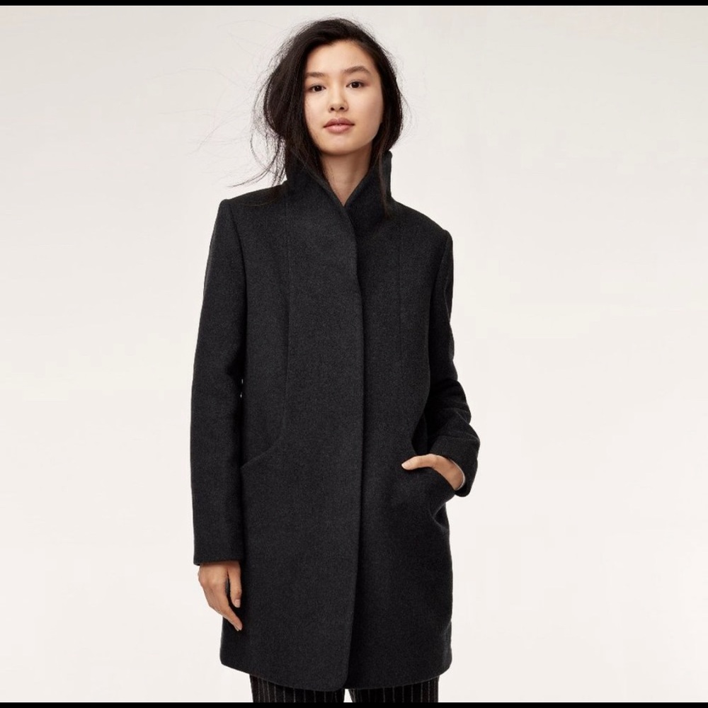 Aritzia cocoon wool cashmere coat - charcoal grey medium